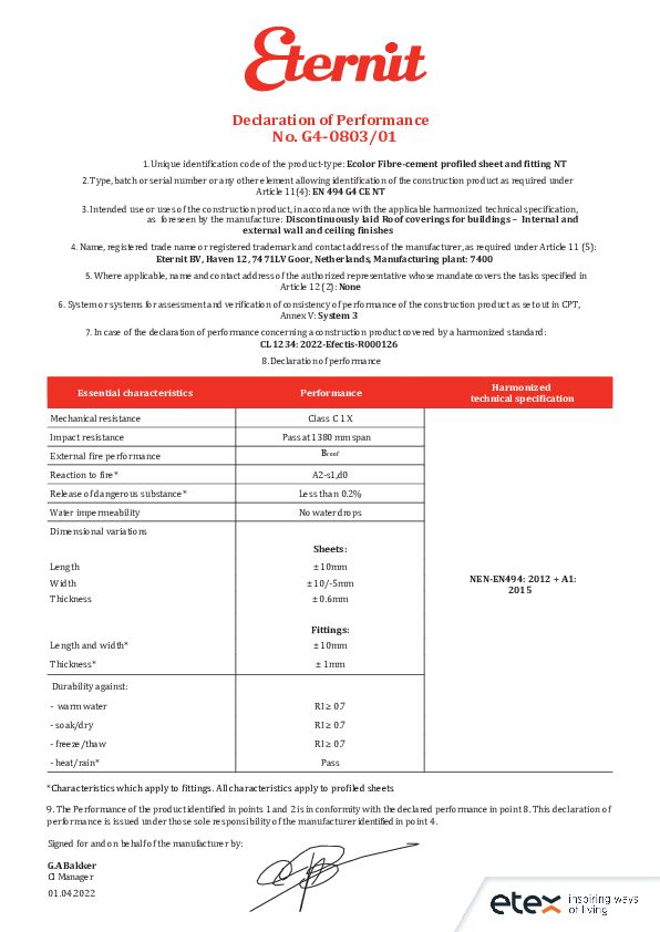 FarmTec Declaration of Performance